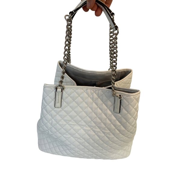 Coach Mewtro F32905 Quilted Leather Tote Bag With Chain Strap & Pockets O10723 - Picture 11 of 15